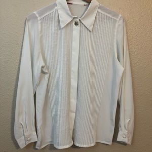 Vintage white button up blouse
